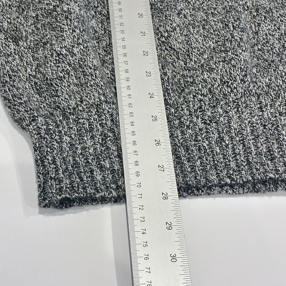 Eddie Bauer Mens Fisherman Cowl Neck Wool Blend Sweater Size M Black Marled Cozy - Picture 10 of 11